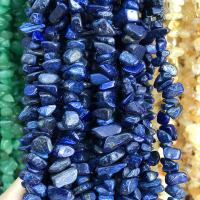 Perles de pierre lasurite naturelles, Lapis lazuli, pepite, poli, DIY, bleu Environ 80 cm, Vendu par brin