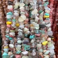 Perles de pierre gemme mixte, pepite, poli, DIY, couleurs mélangées Environ 80 cm, Vendu par brin[