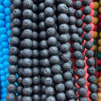 Perles de lave multicolor, lave volcanique, Rond, poli, DIY, plus de couleurs à choisir, 8mm Environ 40 cm, Vendu par brin