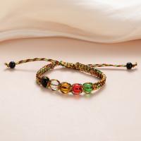 Agate Bracelets, with Cotton Thread, handmade, Length Adjustable & fashion jewelry & Unisex, multi-colored, 8mm Approx 5.9-10.23 Inch [
