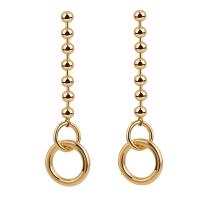 Iron Drop Earring, gold color plated, fashion jewelry & for woman 