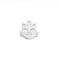 Stainless Steel Animal Pendants, 304 Stainless Steel, Cat, Vacuum Ion Plating, fashion jewelry & DIY [