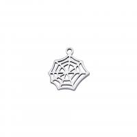 Stainless Steel Pendants, 304 Stainless Steel, Spider Web, Vacuum Ion Plating, fashion jewelry & DIY & hollow 