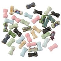 Plating Porzellan Bead, Knochen, DIY, gemischte Farben, 19x7x10mm, 10PCs/Tasche, verkauft von Tasche[