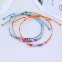 Glass Seed Beads Bracelets, Seedbead, with Wax Cord, fashion jewelry & for woman Approx 5.5-12.6 Inch 