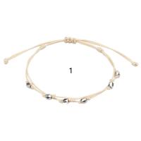 Fashion Create Wax Cord Bracelets, Zinc Alloy, with Wax Cord, fashion jewelry & for woman Approx 5.9-11.8 Inch [