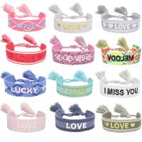 Friendship Bracelets, Polyester and Cotton, Embroidery, fashion jewelry & Unisex & with letter pattern Approx 5.9-11.8 mm 