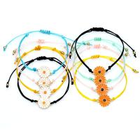 Fashion Create Wax Cord Bracelets, Zinc Alloy, with Wax Cord, Flower, plated, fashion jewelry & for woman & enamel Approx 6.3-9.4 Inch [