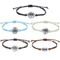 Fashion Create Wax Cord Bracelets, Zinc Alloy, with Wax Cord, plated, fashion jewelry & Unisex Approx 5.5-11 Inch [