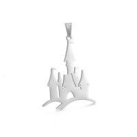 Stainless Steel Pendants, 304 Stainless Steel, Castle, Vacuum Ion Plating, fashion jewelry & DIY 