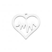 Stainless Steel Heart Pendants, 304 Stainless Steel, Vacuum Ion Plating, fashion jewelry & DIY & hollow [