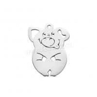 Stainless Steel Animal Pendants, 304 Stainless Steel, Pig, Vacuum Ion Plating, fashion jewelry & DIY [