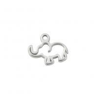 Stainless Steel Animal Pendants, 304 Stainless Steel, Elephant, Vacuum Ion Plating, fashion jewelry & DIY & hollow [