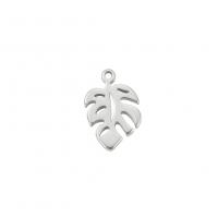 Stainless Steel Leaf Pendant, 304 Stainless Steel, Vacuum Ion Plating, fashion jewelry & DIY & hollow [