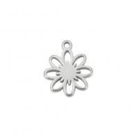 Stainless Steel Flower Pendant, 304 Stainless Steel, Vacuum Ion Plating, fashion jewelry & DIY & hollow 