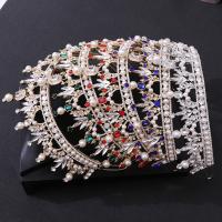 Braut Diademe, Zinklegierung, mit Kristall & Kunststoff Perlen, Micro pave Zirkonia & für Frau & mit Strass, keine, Innendurchmesser:ca. 155mm, verkauft von PC
