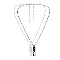 Couple Stainless Steel Necklace, 304 Stainless Steel, with 1.97inch extender chain, plated, 2 pieces & fashion jewelry & Unisex Approx 17.32 Inch, Approx 19.69 Inch [