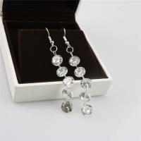 Cubic Zircon (CZ) Drop Earring, Zinc Alloy, with Cubic Zirconia, silver color plated, for woman 