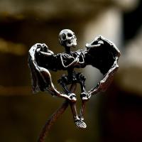 Stainless Steel Skull Pendant, 304 Stainless Steel, Skeleton, polished, vintage & DIY, original color [