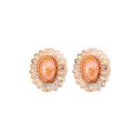 Crystal Jewelry Earring, Zinc Alloy, with Crystal & Resin, fashion jewelry & for woman & with rhinestone 