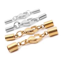 Stainless Steel Leather Cord Clasp, 304 Stainless Steel, Vacuum Plating, DIY [