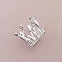 Hair Band Findings, Zinc Alloy, Crown, silver color plated, DIY & with rhinestone 