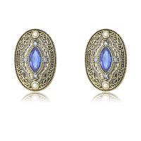 Boucle d'oreille de bijoux en cristal, alliage de zinc, avec cristal, Plaqué de couleur d'or antique, bijoux de mode & pour femme, plus de couleurs à choisir Vendu par paire[