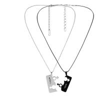 Paar Edelstahl Halskette, 304 Edelstahl, mit Verlängerungskettchen von 2.36inch,1.97inch, plattiert, 2 Stück & Modeschmuck & unisex, Länge:ca. 17.32 ZollInch, ca. 19.69 ZollInch, verkauft von setzen[