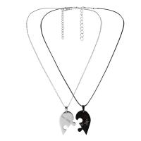Couple Stainless Steel Necklace, 304 Stainless Steel, with 1.97inch extender chain, plated, 2 pieces & fashion jewelry & Unisex Approx 17.32 Inch [
