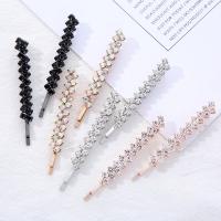 Hair Slide, Zinc Alloy, plated, for woman & with rhinestone [