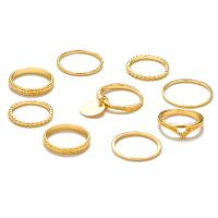 Zinc Set anillo de aleación, aleación de zinc, chapado, 9 piezas & Joyería & para mujer, más colores para la opción, Vendido por Set[