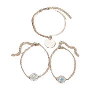 Enamel Zinc Alloy Bracelets, silver color plated, three pieces & fashion jewelry & for woman, silver color 
