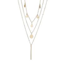 Fashion Multi Layer Necklace, Zinc Alloy, with 7cm extender chain, gold color plated, three layers & fashion jewelry & for woman, golden c cm 