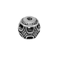 Zinc Alloy Spacer Beads, Round, antique silver color plated, vintage & DIY & hollow 