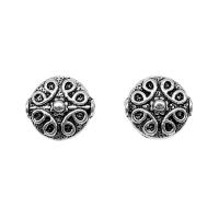 Zinc Alloy Spacer Beads, Flat Round, antique silver color plated, vintage & DIY 