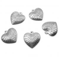 Stainless Steel Heart Pendants, 304 Stainless Steel, polished, vintage & DIY, original color [
