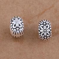 Zinc Alloy Large Hole Beads, Flat Round, antique silver color plated, vintage & DIY Approx 