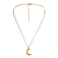 Zinc Alloy Necklace, with 1.97inch extender chain, Moon, plated, fashion jewelry & for woman Approx 18.11 Inch [