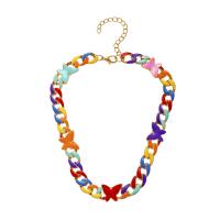 Enamel Zinc Alloy Necklace, with 3.15inch extender chain, Butterfly, fashion jewelry & for woman Approx 14.57 Inch [