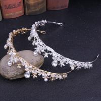 Braut Diademe, Zinklegierung, mit Kristall & Kunststoff Perlen, handgemacht, Modeschmuck & für Frau & mit Strass, keine, Innendurchmesser:ca. 140mm, verkauft von PC