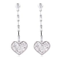 Cubic Zirconia Micro Pave Brass Earring, Heart, plated, micro pave cubic zirconia & for woman [