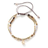 Bracelets Bijoux en verre, alliage de zinc, avec Seedbead & cordon de polyester, Placage, multicouche & Style bohème & pour femme, plus de couleurs à choisir Environ 6-11 pouce, Vendu par PC[