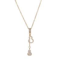 collier de Stras en alliage Zinc, alliage de zinc, avec 5cm chaînes de rallonge, calebasse, bijoux de mode & pour femme & avec strass, doré Environ 40 cm, Vendu par PC[