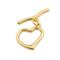 Brass Toggle Clasp, Heart, gold color plated, fashion jewelry & DIY & for woman, golden 