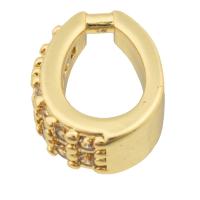 Brass Bail Setting, gold color plated, fashion jewelry & DIY & micro pave cubic zirconia & for woman, golden Approx 4mm [
