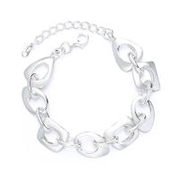 Sterling Silver Bracelets, 925 Sterling Silver, with 1.18inch extender chain, bright silver color plated, fashion jewelry & for woman Approx 6.69 Inch 