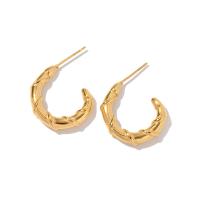 Stainless Steel Stud Earring, 304 Stainless Steel, 18K gold plated, fashion jewelry & for woman, golden [