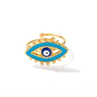 Дурной глаз ювелирные изделия палец кольцо, Нержавеющая сталь 304, ювелирные изделия моды & Женский & эмаль, продается PC