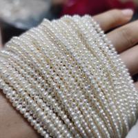 Natural Freshwater Pearl Loose Beads, Slightly Round, DIY, white .5-3mm Approx 36-37 cm [