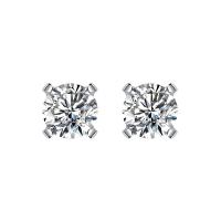 Cubic Zirconia Micro Pave Brass Earring, platinum plated & micro pave cubic zirconia & for woman 